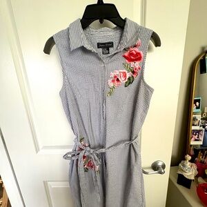 Jessica Howard Blue and White Striped Dress